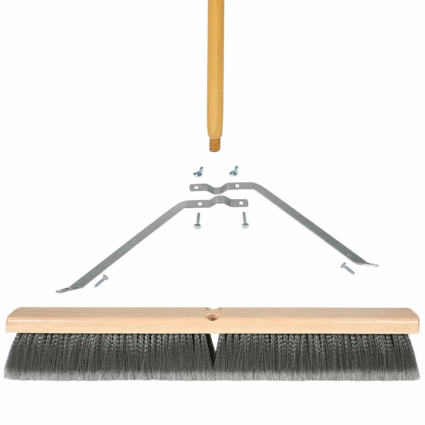 Fine Sweep Broom With Wood Block - 24" - QC Supply - 