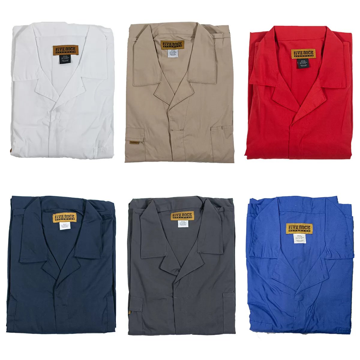 FIVE ROCK® Short Sleeve Unlined Poplin Coverall - Relaxed Fit - QC Supply - 