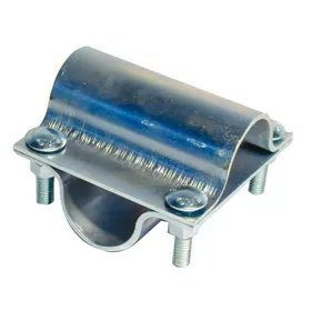 Free Stall & Parlor Repair Parts - 1 5/8" X 1 5/8" Top Rail Clamp Top & Bottom 4 Nuts & Bolts - QC Supply - 