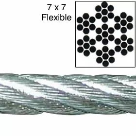 Galvanized Cable by THE FOOT - 3/16" - 7x7 - QC Supply - 