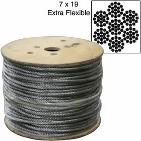 Galvanized Cable by THE ROLL 7x19 1,000 ft - QC Supply - 