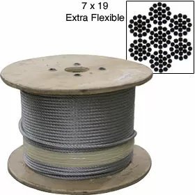 Galvanized Cable by THE ROLL 7x19 5000 ft - QC Supply - 