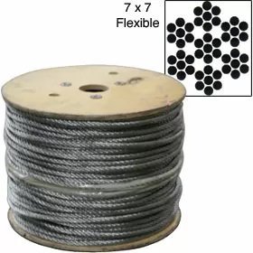 Galvanized Cable by THE ROLL 7x7 1,000 ft - QC Supply - 