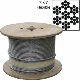 Galvanized Cable by THE ROLL 7x7 5,000 ft - QC Supply - 