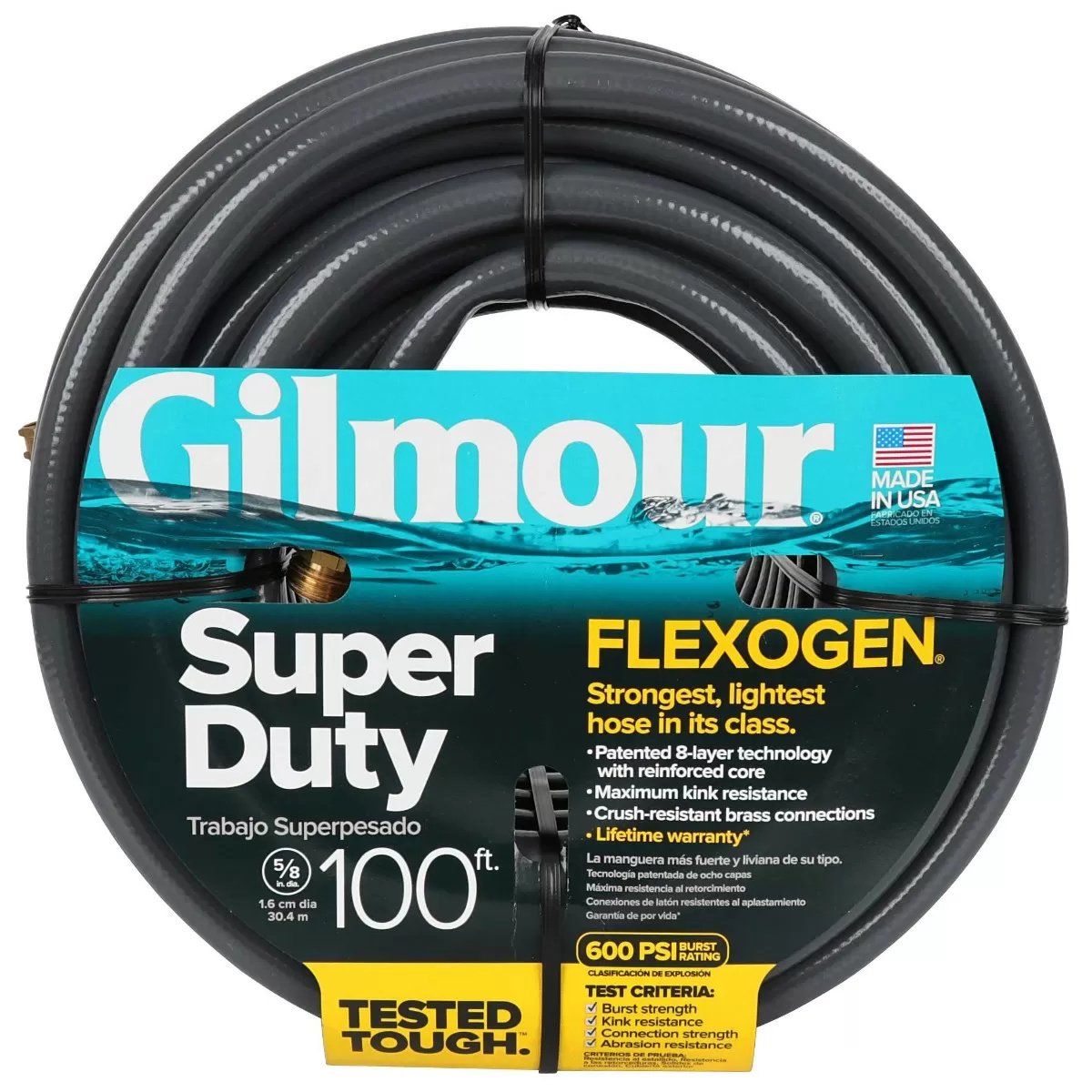 Gilmour® Flexogen® Super - Duty Hose - 100' x 5/8" - QC Supply - 