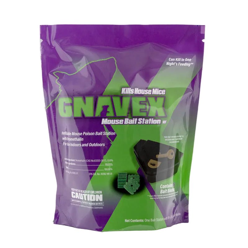 Gnavex Refillable Rodent Bait Station with Bromethalin Bait Blocks – 16 Count - QC Supply - 