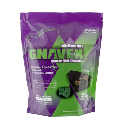 Gnavex Refillable Rodent Bait Station with Bromethalin Bait Blocks – 16 Count - QC Supply - 