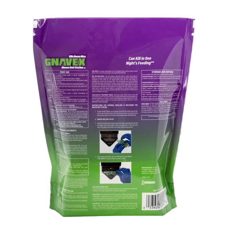 Gnavex Refillable Rodent Bait Station with Bromethalin Bait Blocks – 16 Count - QC Supply - 
