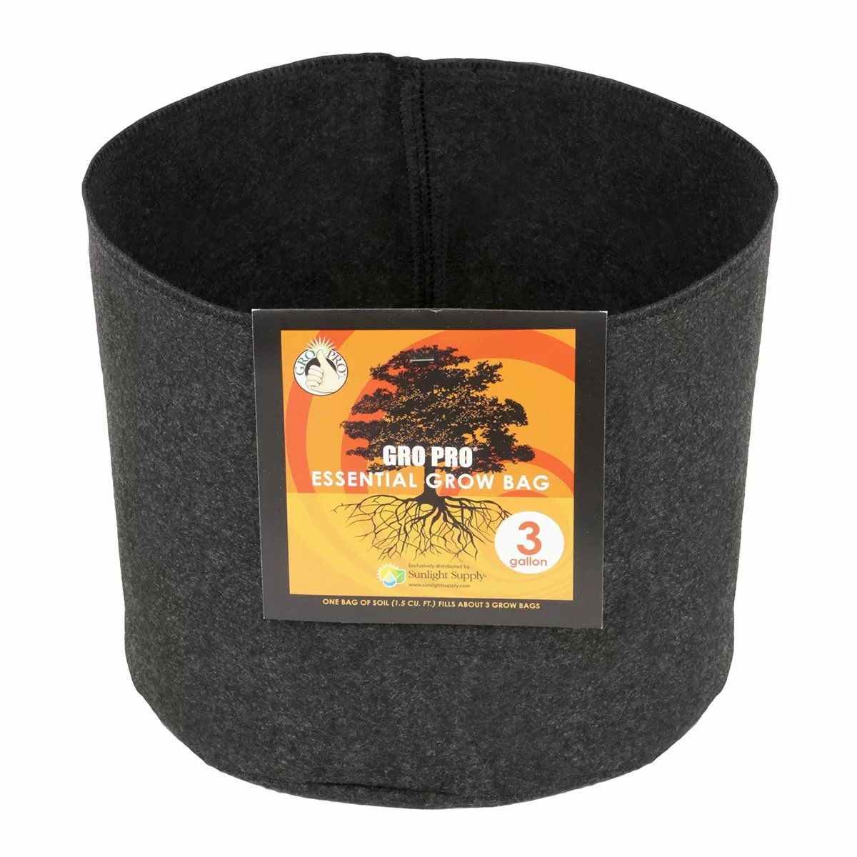 Gro Pro® Essential Round Black Fabric Pot - QC Supply - 