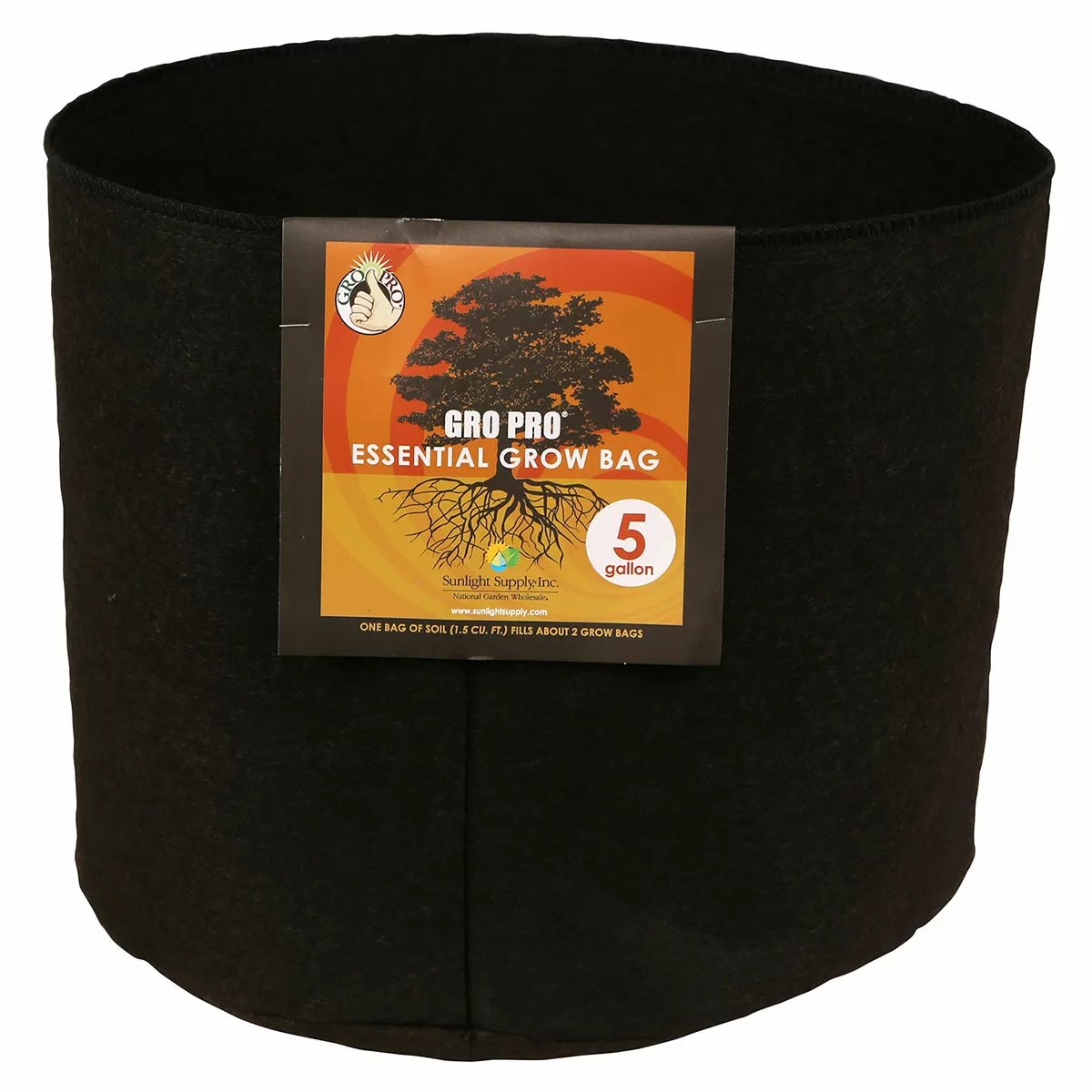 Gro Pro® Essential Round Black Fabric Pot - QC Supply - 