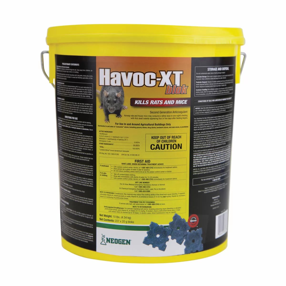 Havoc® XT Rodenticide Bloks - 10 lb Pail - QC Supply - 
