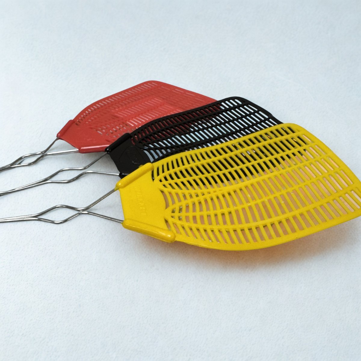 Heavy - Duty Plastic & Metal Flyswatter | Assorted Colors - QC Supply - 