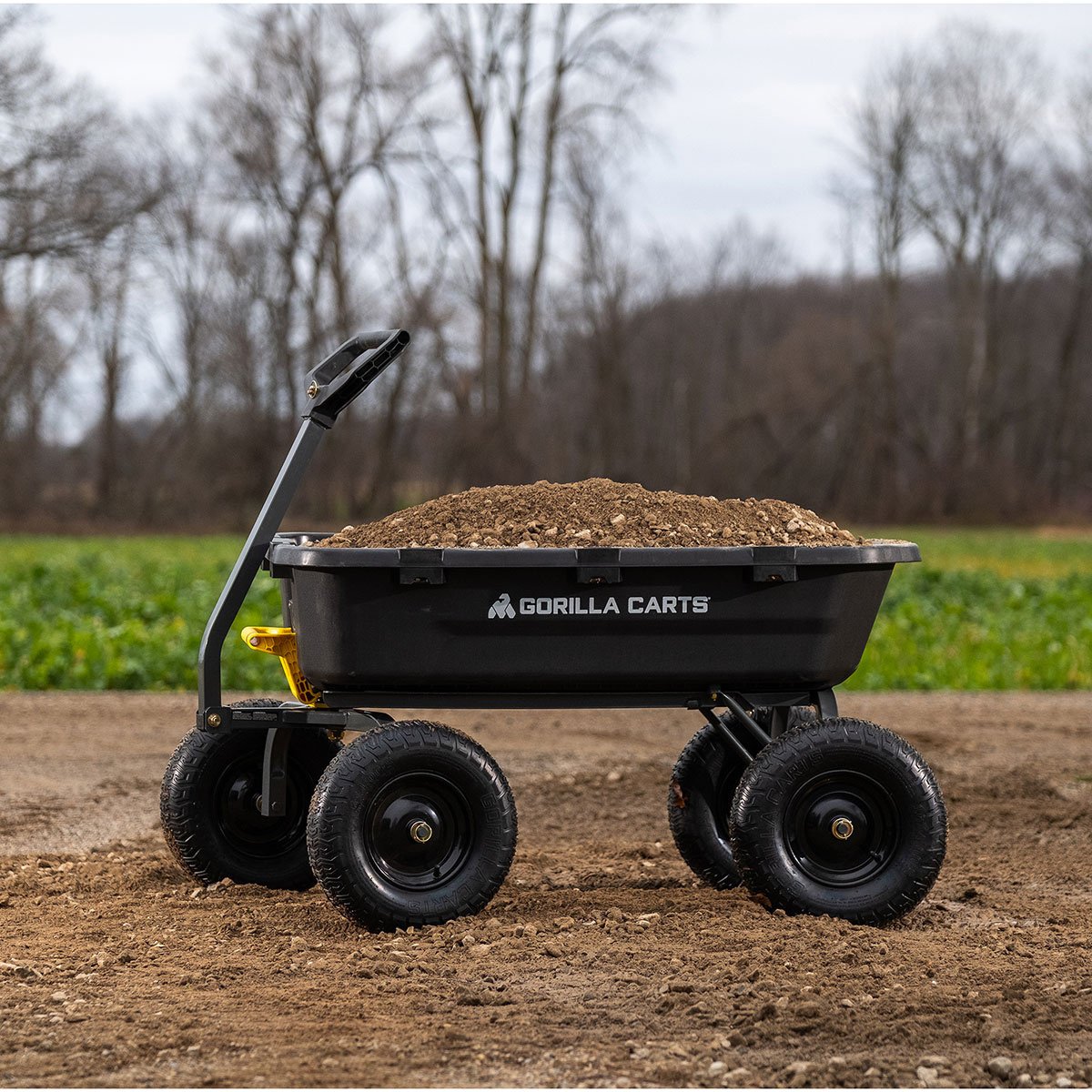 Heavy Duty Poly Yard Dump Cart - 12 Cubic Foot - QC Supply - 