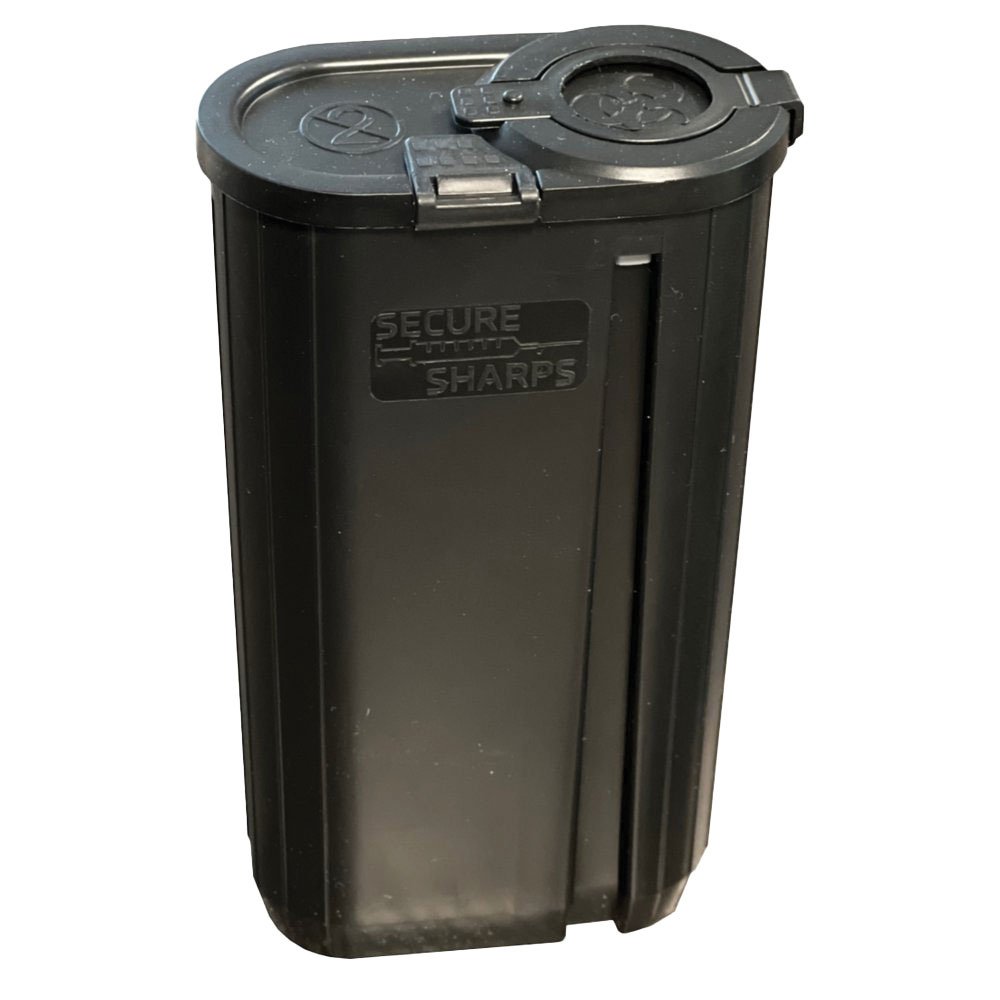 HR250S Pocket Sharps Container - Black - QC Supply - 