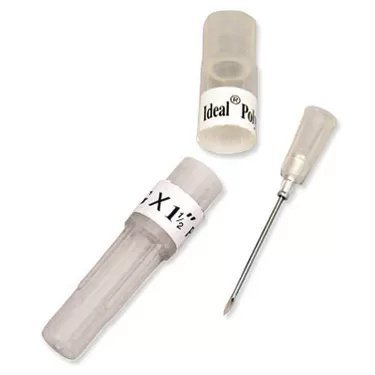 Ideal® Poly Hub Disposable 16ga x 1 1/2" Hypodermic Needles - 100/Box - QC Supply - 