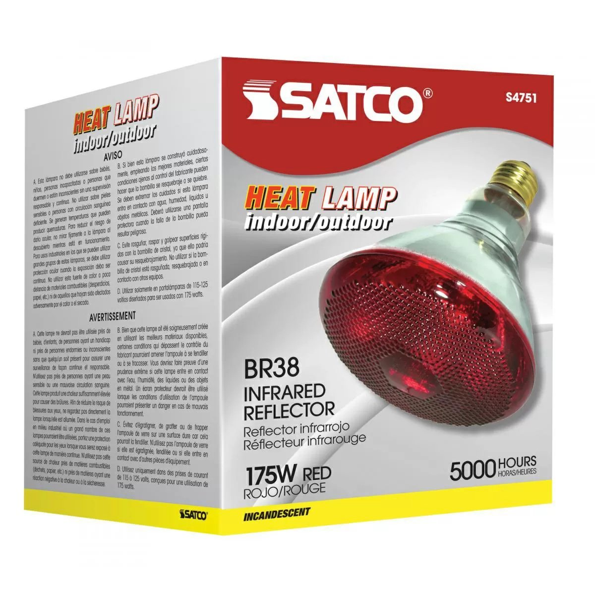 Infrared Heavy - Duty Hard Glass Heat Bulbs - 175 Watt - Red Glass - QC Supply - 