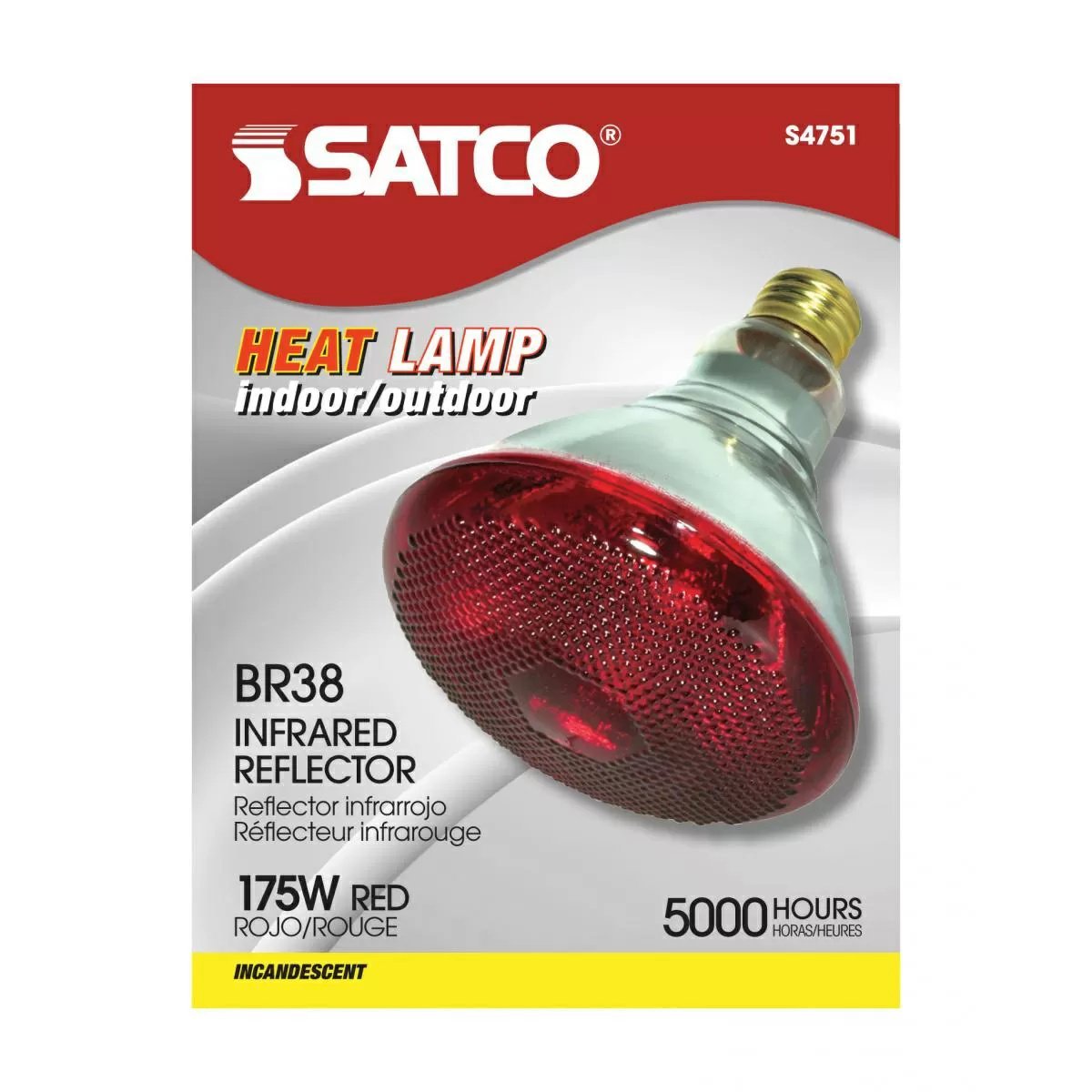 Infrared Heavy - Duty Hard Glass Heat Bulbs - 175 Watt - Red Glass - QC Supply - 