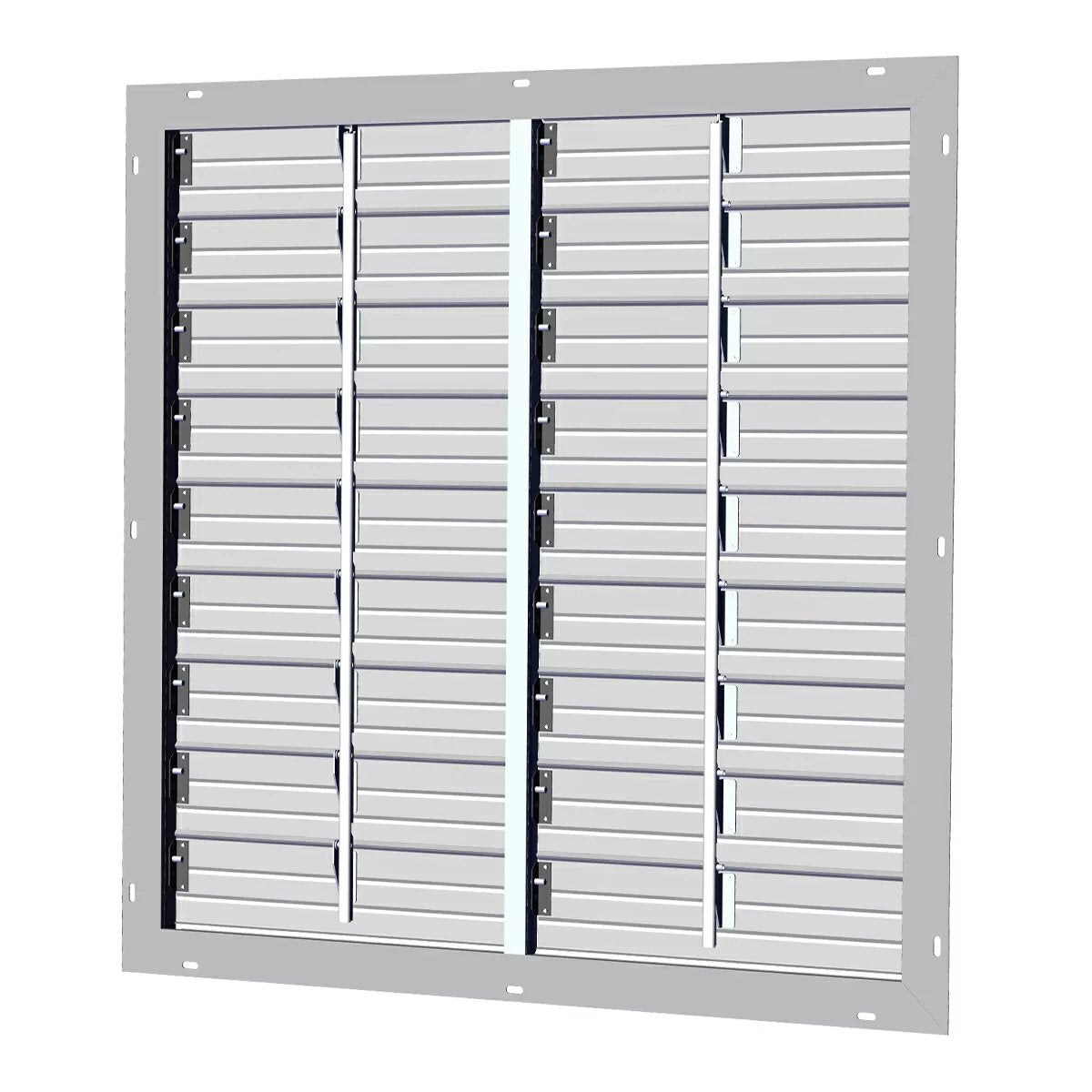 J&D Manufacturing Aluminum Intake Shutter Only Double Panel - QC Supply - 