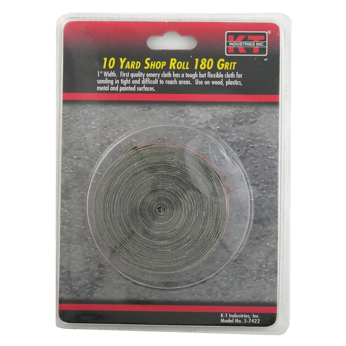 K - T Industries® 180 Grit Emery Cloth - 1"x10 Yard Roll - QC Supply - 