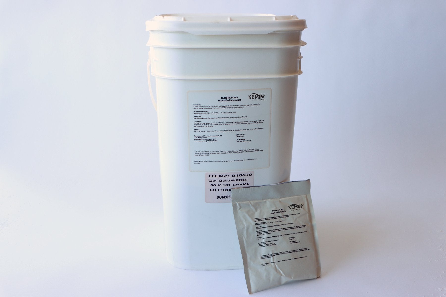 Kemin CLOSTAT WS Direct - Fed Microbial Supplement - 9.015 kg Bucket - QC Supply - 