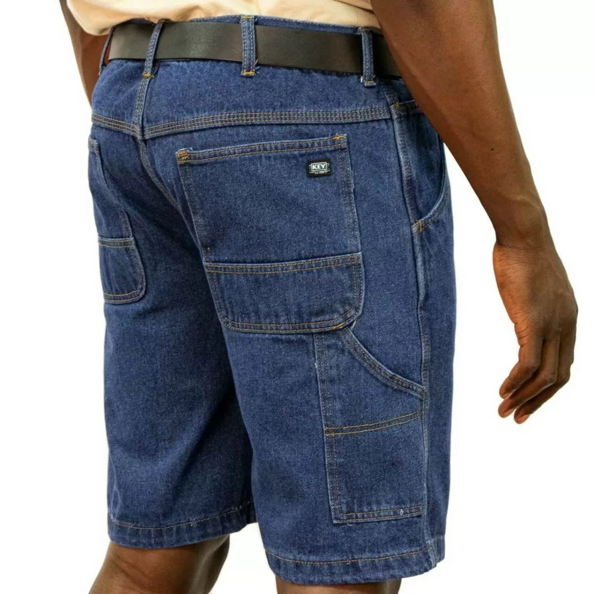 KEY® Men's Denim Dungaree Shorts - QC Supply - 