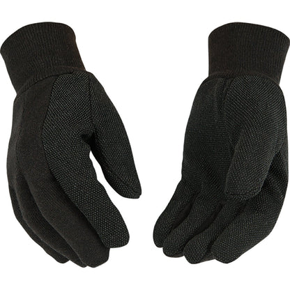 Kinco® 9 oz Brown Jersey Gloves with Mini PVC Dots - QC Supply - 