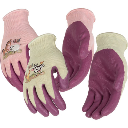 Kinco® Kids' Farm Friends Nylon Knit Shell & Foam Nitrile Palm Gloves - QC Supply - 