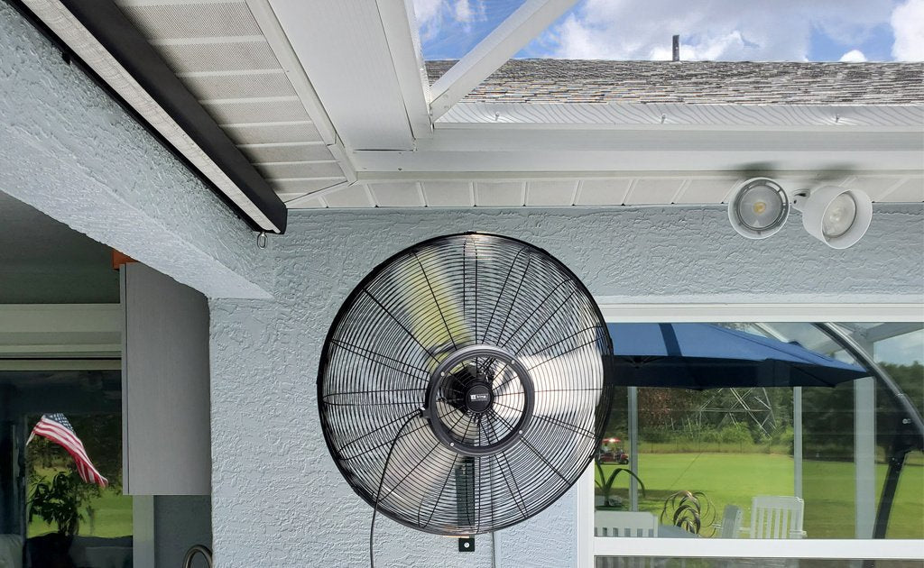 King Commercial High Velocity Outdoor Rated Oscillating Wall Mounted Air Circulator - QC Supply - 