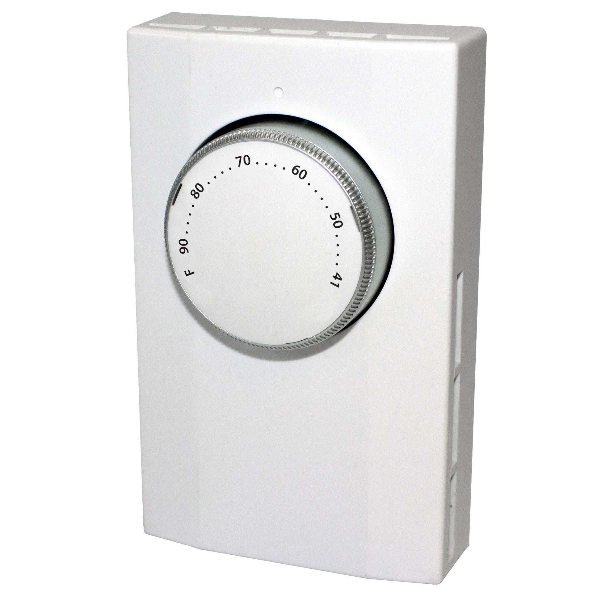 King Electric K101 Single - Pole Line Voltage Thermostat – 120/208/240/277V, 25A - White - QC Supply - 