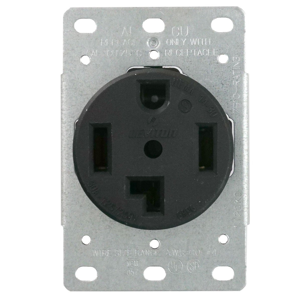 Leviton 4 - Wire Flush Mount Dryer Receptacle - QC Supply - 