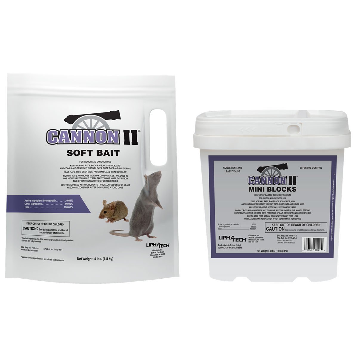 LiphaTech® Cannon II® Mini Blocks - 4LBS Pail - QC Supply - 