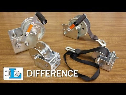 Loop Drive Gear Winch - Split Drum 2,000 lb. Load Capacity - QC Supply - 