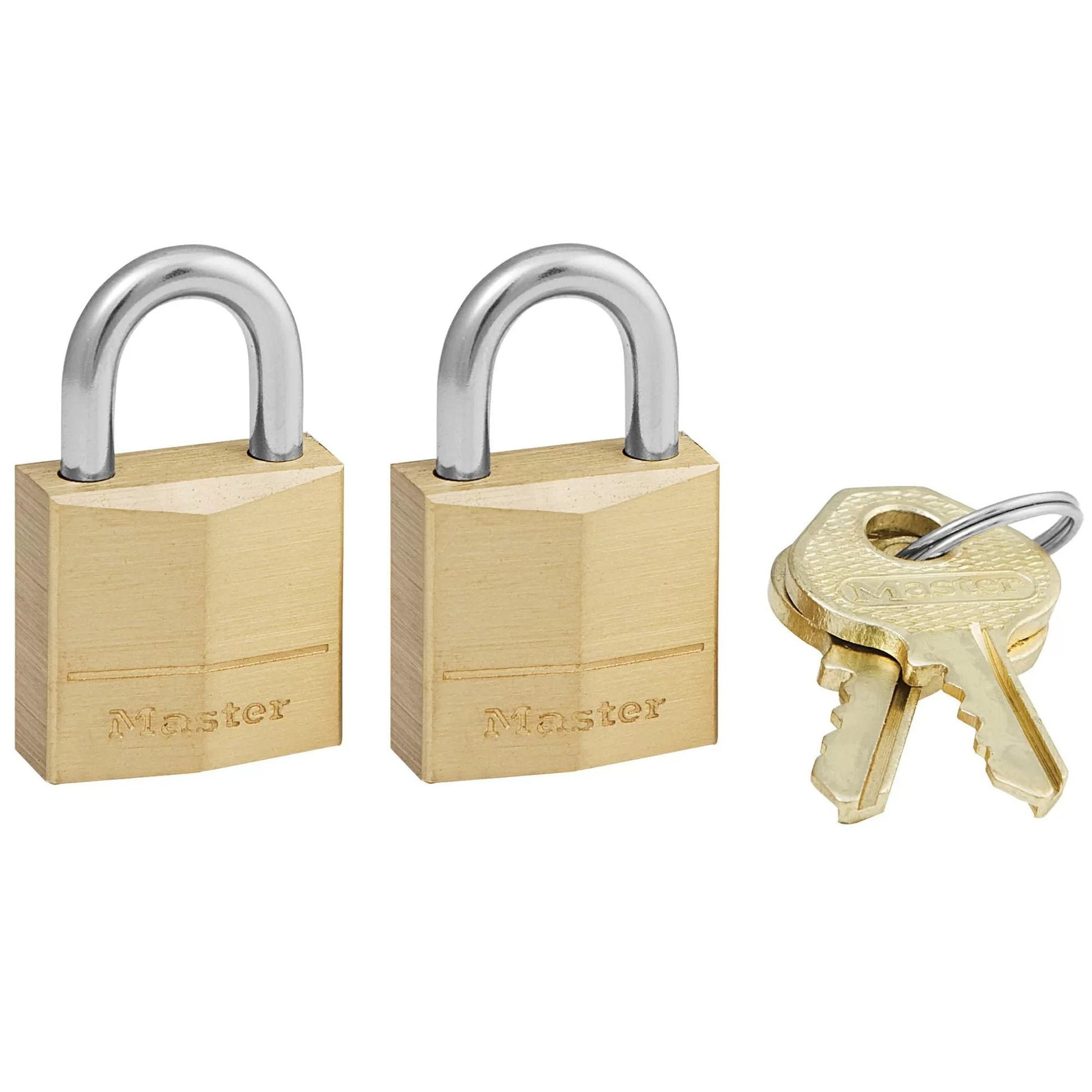 Master Lock® 3/4" Solid Brass Body Padlock, 2 Pack - QC Supply - 