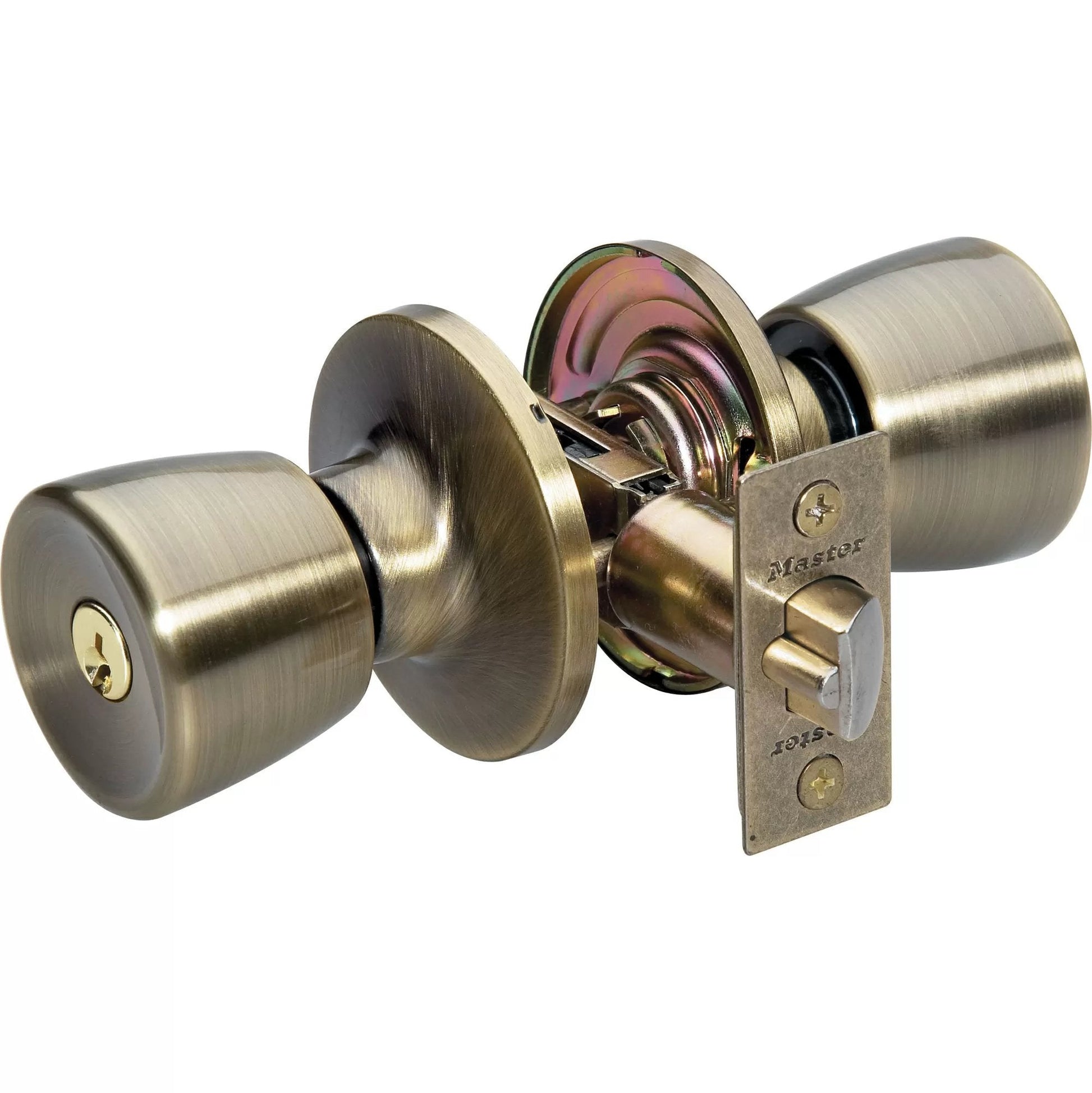 Master Lock® Antique Brass Knob Entry Door Lock - QC Supply - 