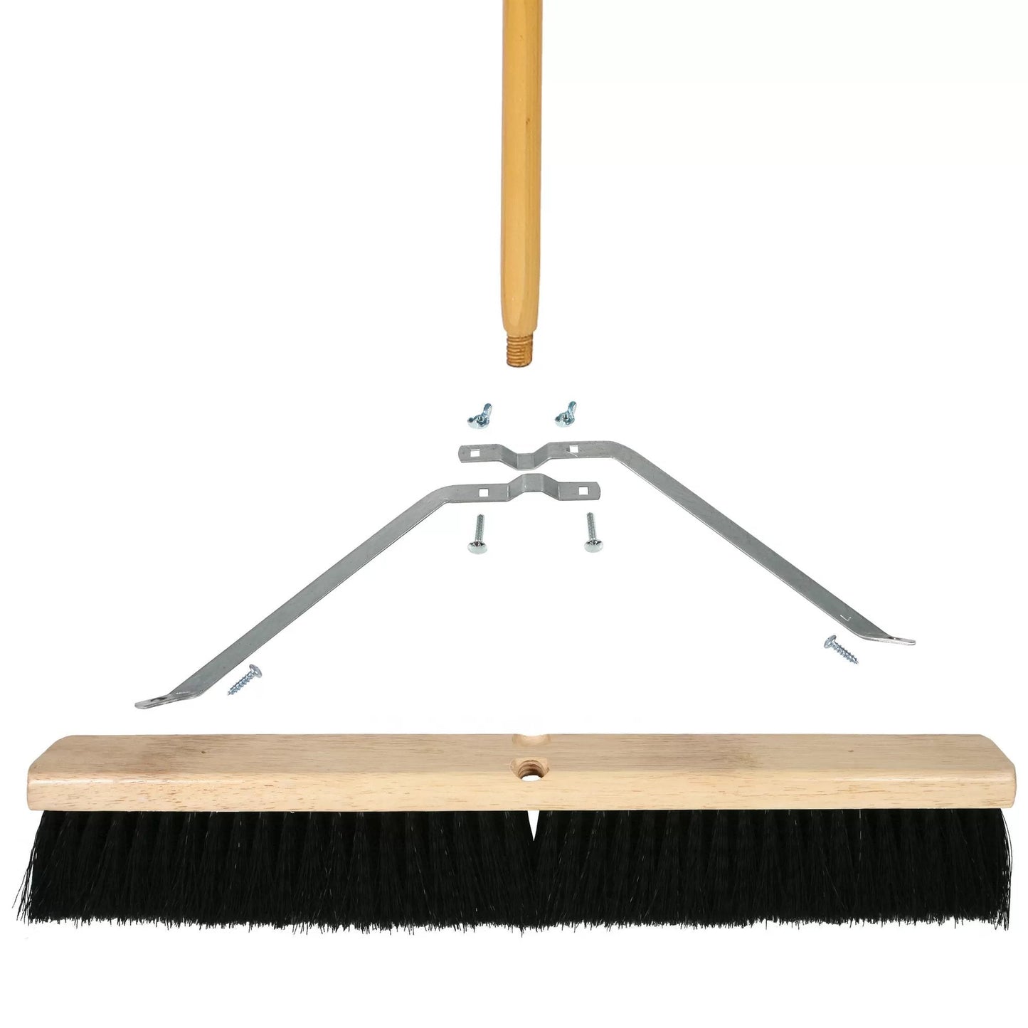 Medium Sweep Broom With Wood Block - 24" - QC Supply - 