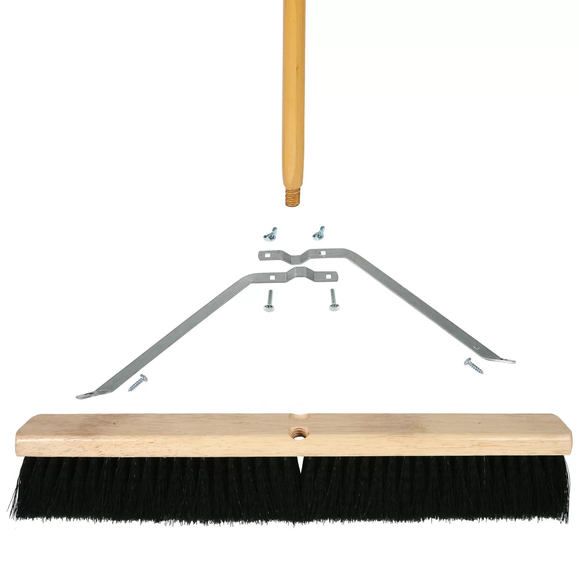 Medium Sweep Broom With Wood Block - 24" - QC Supply - 