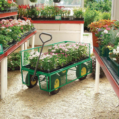 Metal Deck Wagon with Fold Down Racks - QC Supply - 