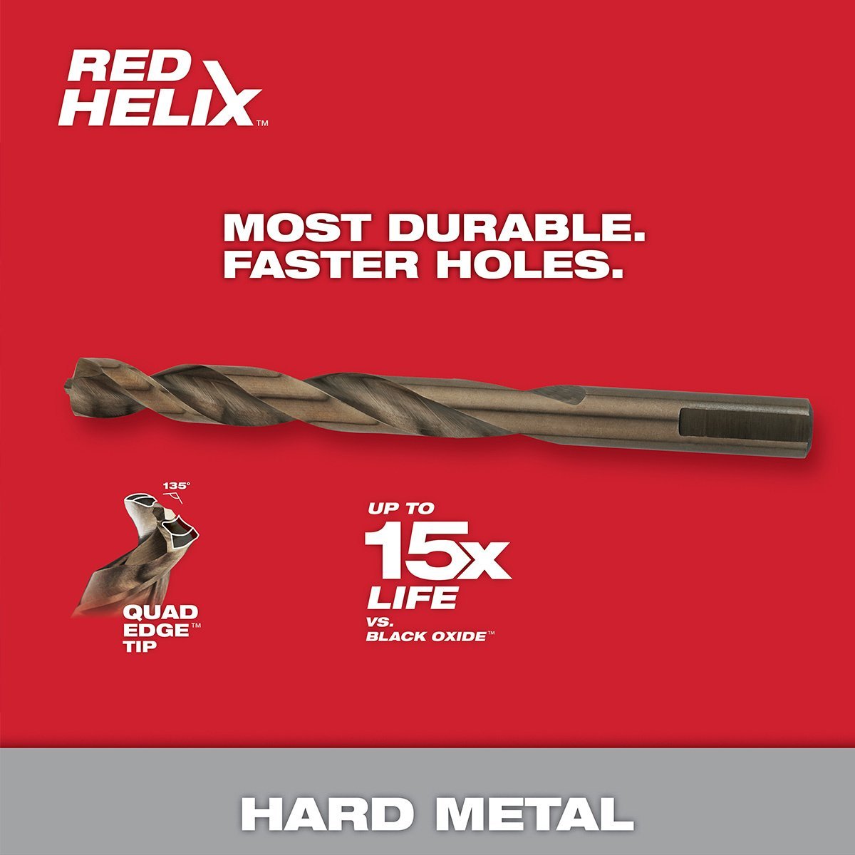 Milwaukee Tool Cobalt Red Helix™ Drill Bits 15/64" 23/64" - QC Supply - 