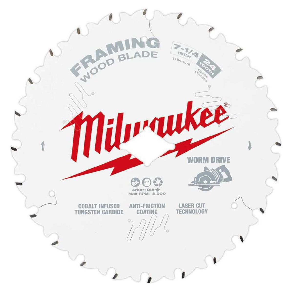 Milwaukee Tool Framing Circular Saw Blades 7 - 1/4" 24T - 10 Pack - QC Supply - 