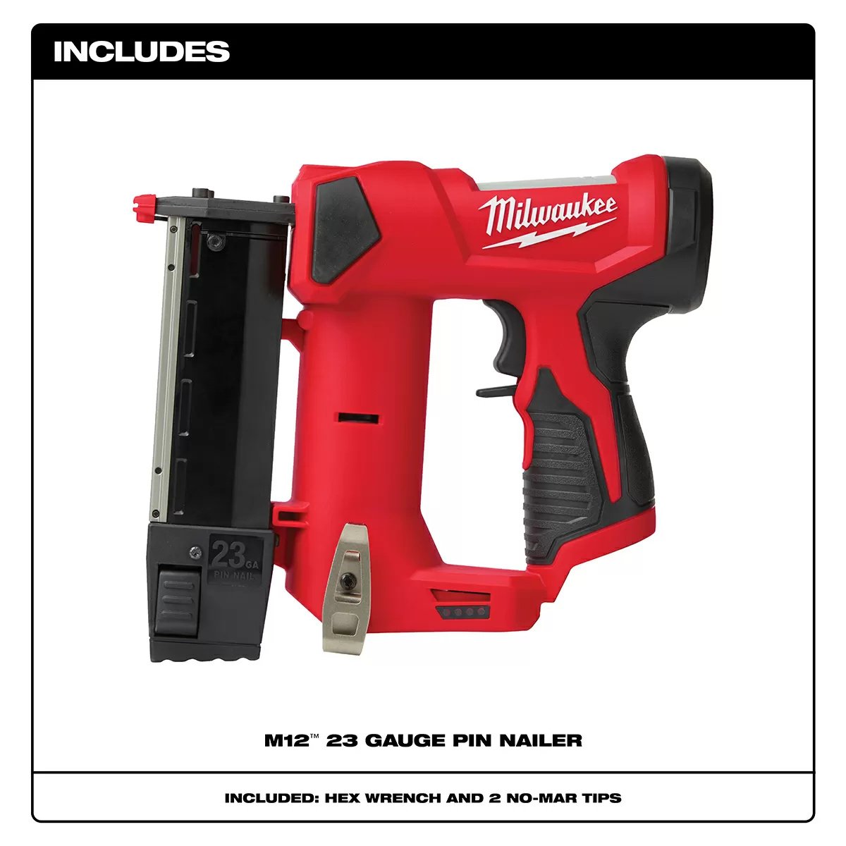 Milwaukee® Tool M12™ 23 - Gauge Pin Nailer - QC Supply - 