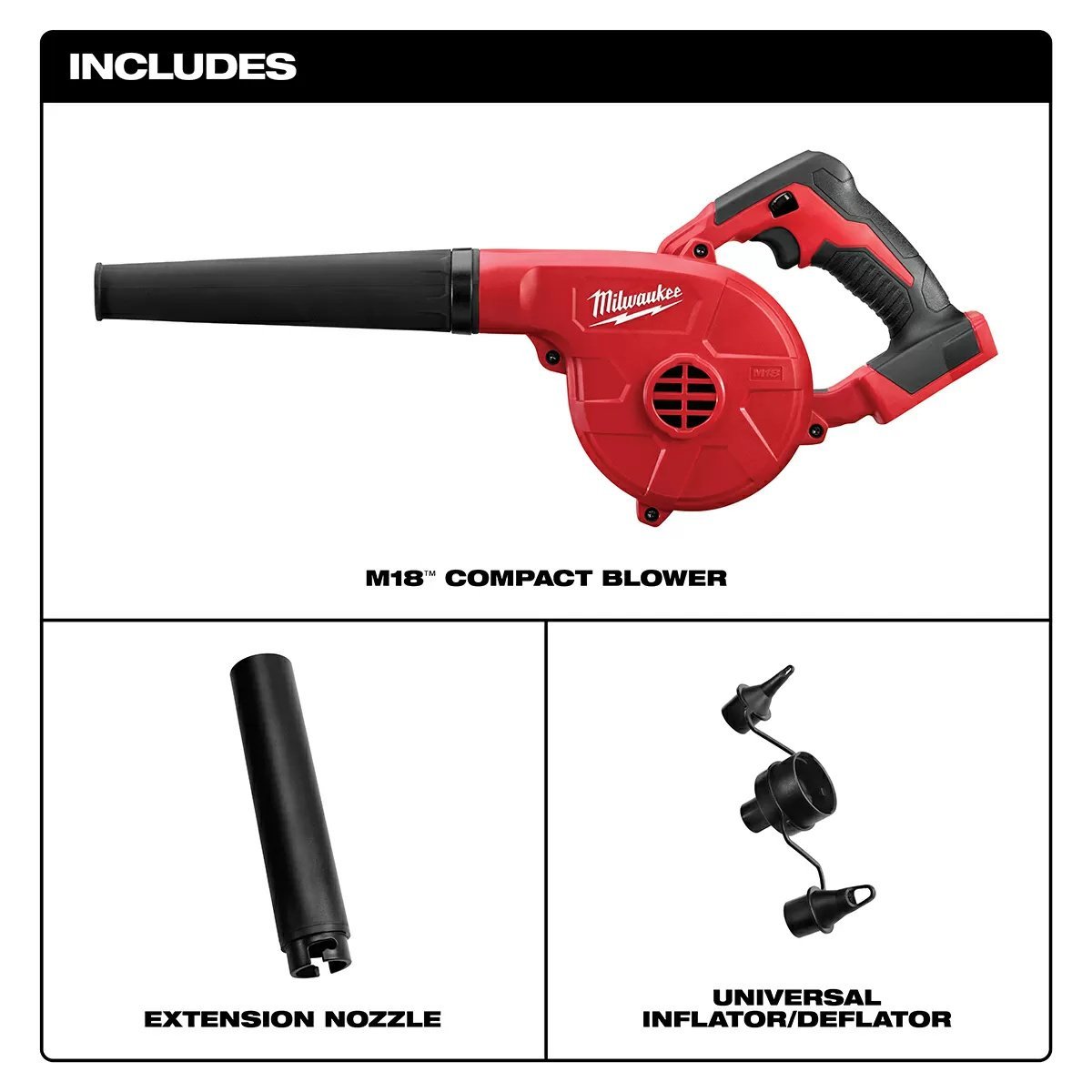 MIlwaukee® Tool M18™ Compact Blower - TOOL ONLY - QC Supply - 