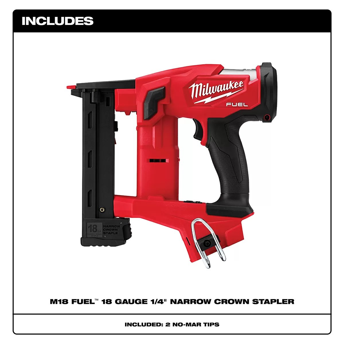 Milwaukee® Tool M18 FUEL™ 18 Gauge 1/4" Narrow Crown Stapler - Tool ONLY - QC Supply - 