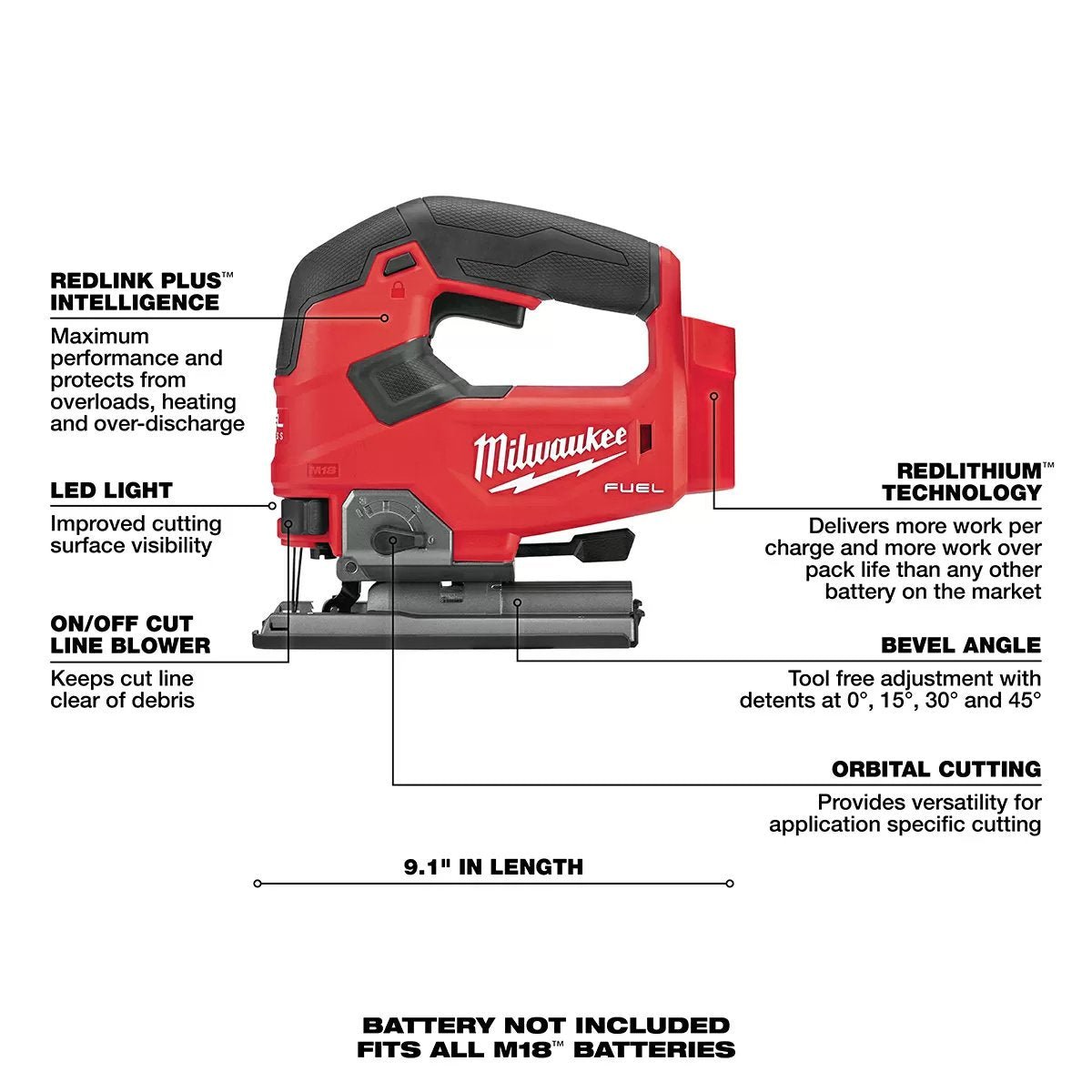 Milwaukee® Tool M18 FUEL™ D - Handle Jigsaw - Tool ONLY - QC Supply - 