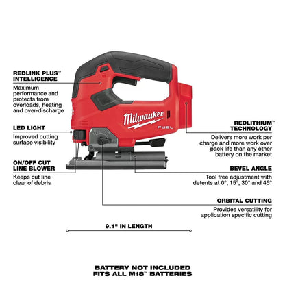 Milwaukee® Tool M18 FUEL™ D - Handle Jigsaw - Tool ONLY - QC Supply - 