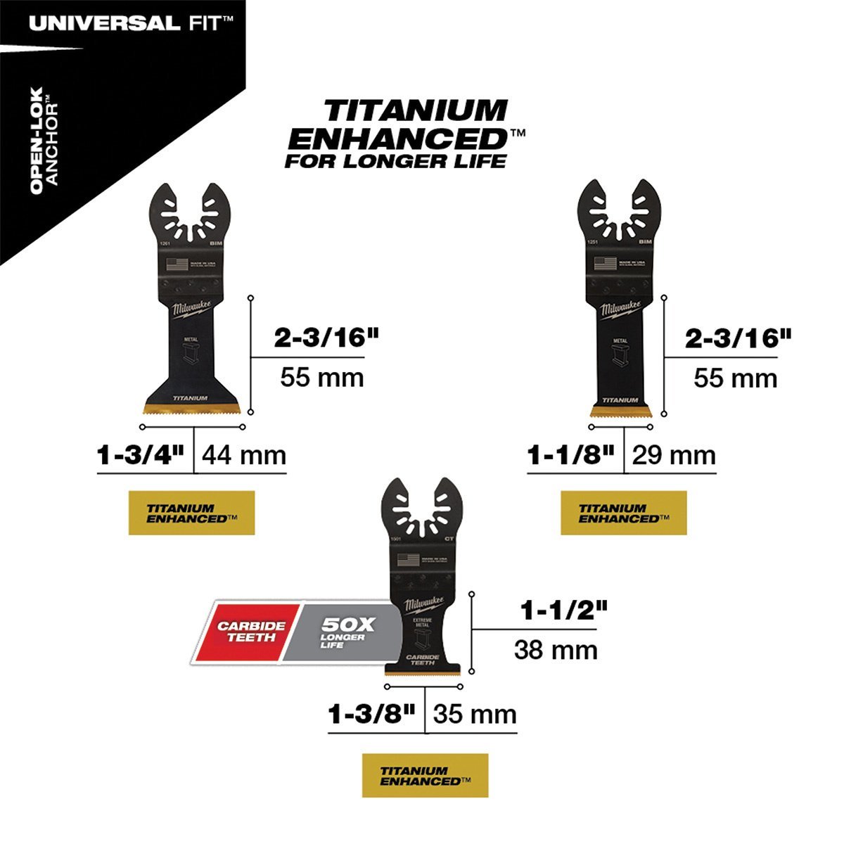 Milwaukee Tool OPEN - LOK™ Metal Cutting Multi - Tool Blade Variety Pack - 3 Piece - QC Supply - 