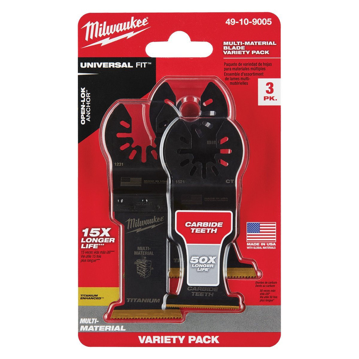 Milwaukee Tool OPEN - LOK™ Multi - Material Cutting Multi - Tool Blade Variety Pack - 3 Piece - QC Supply - 