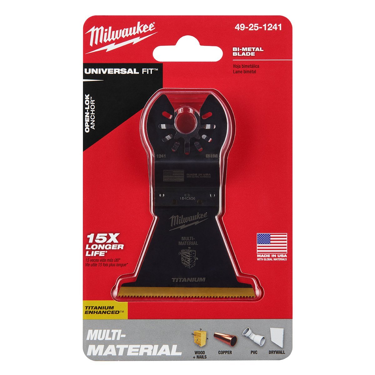 Milwaukee Tool OPEN - LOK™ Titanium Enhanced Bi - Metal Multi - Material Blade - 2 - 1/2" - 1 Pack - QC Supply - 