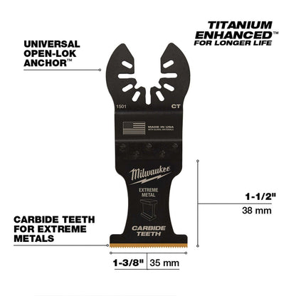 Milwaukee Tool OPENLOK™ Titanium Enhanced Carbide Teeth Metal Blades 13/8" - QC Supply - 