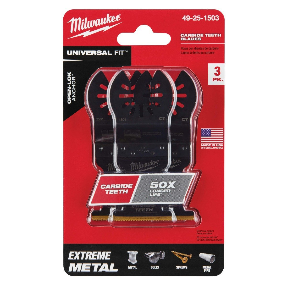 Milwaukee Tool OPENLOK™ Titanium Enhanced Carbide Teeth Metal Blades 13/8" - QC Supply - 
