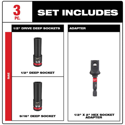 Milwaukee Tool Shockwave 1/2" Drive Impact Socket Set - QC Supply - 